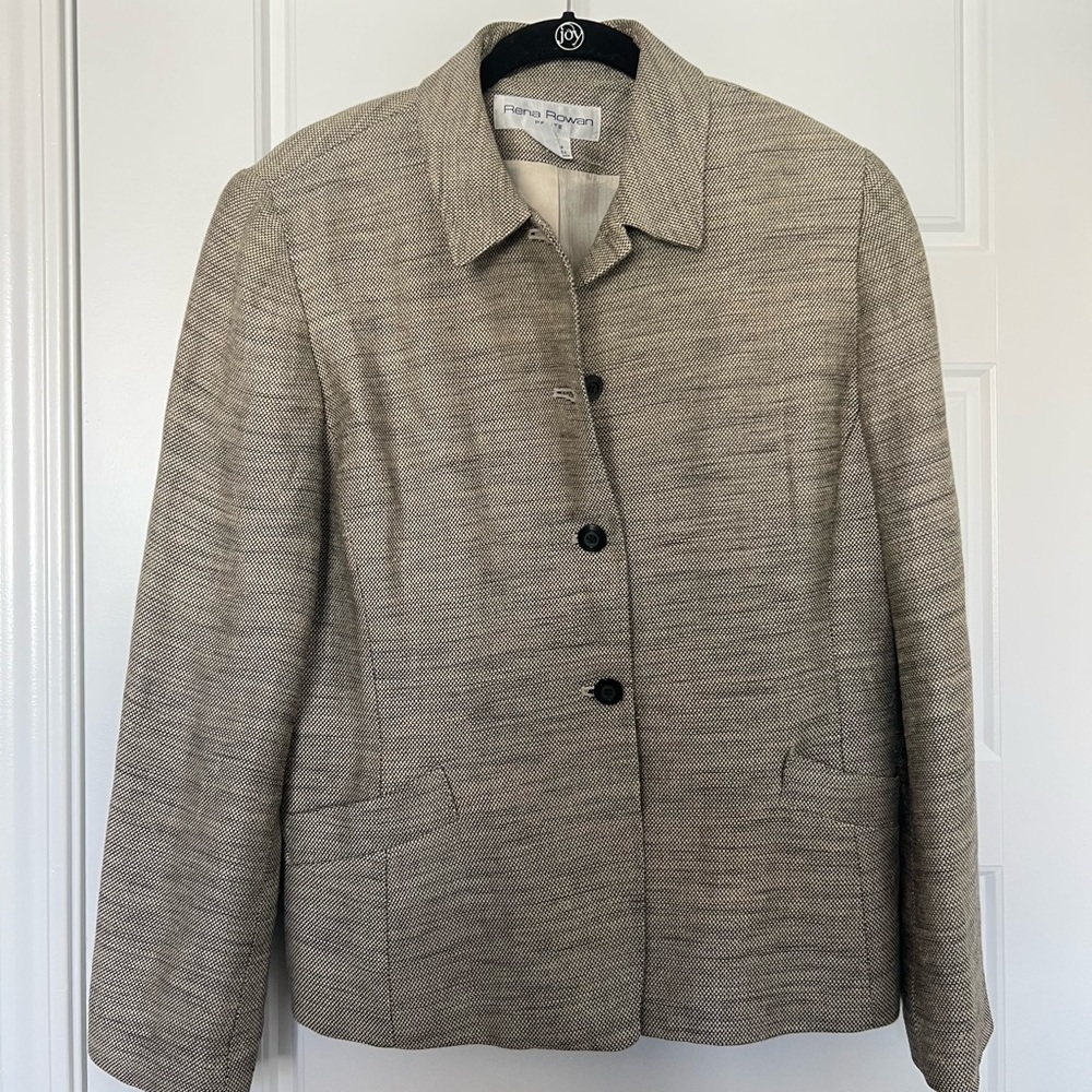 𝅺rena Rowen‎ Women’s Beige Blazer Size 12P